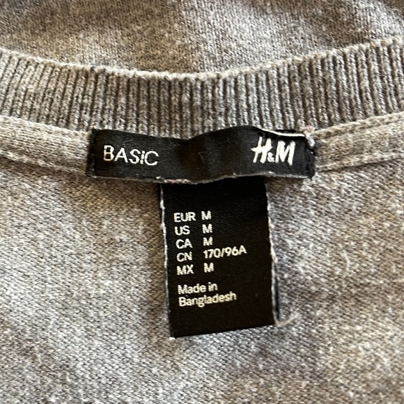 H&M Basic V-neck Sweater - Grey - Picture 4 of 4